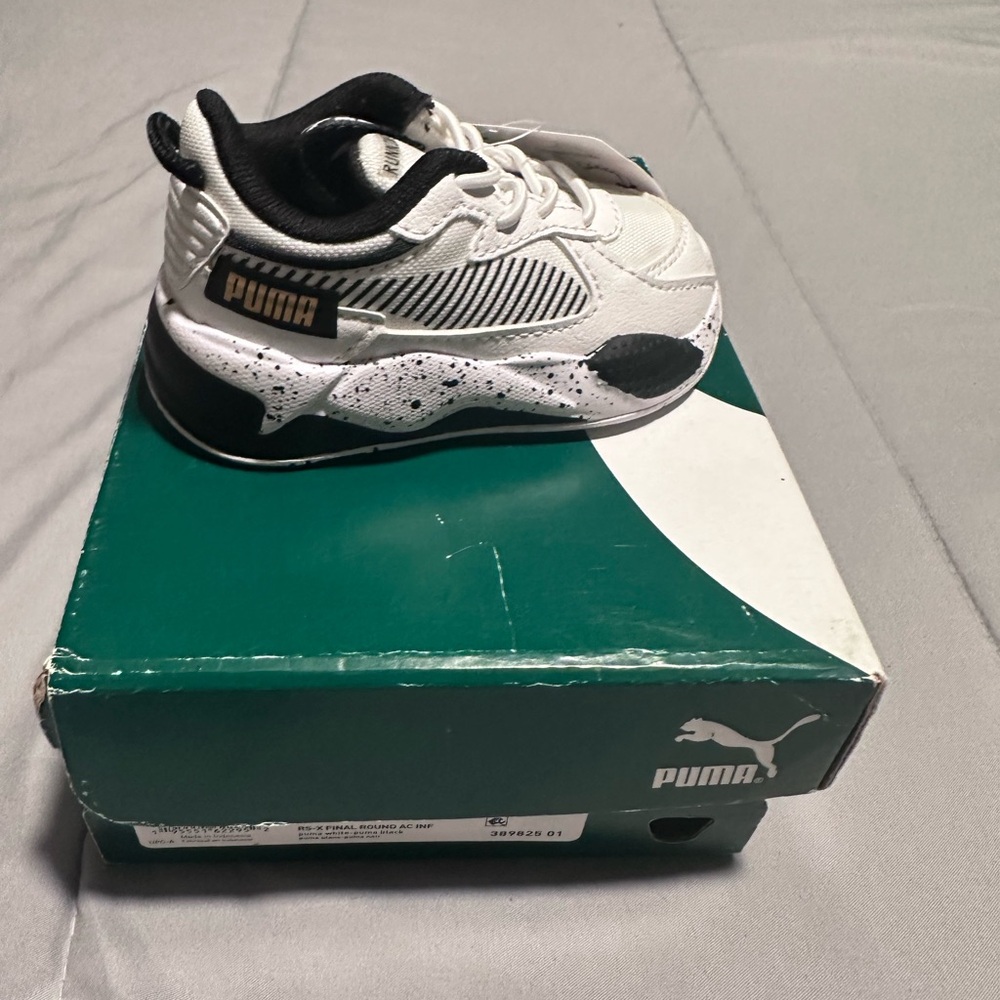 Puma Kids White and Black Sneakers